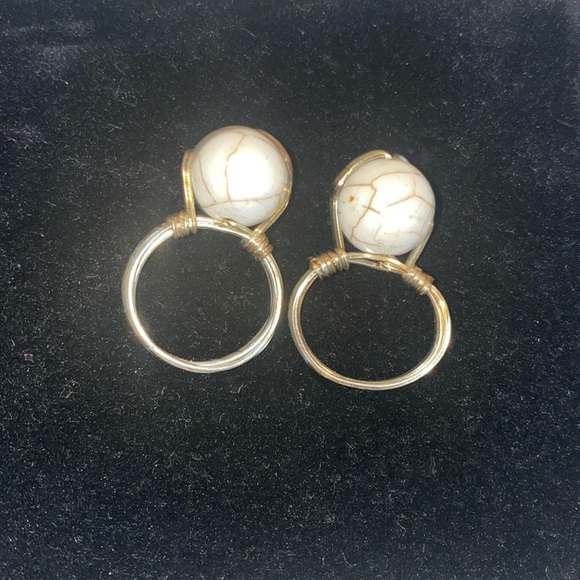 Handmade Marble Stone Rings (Set of 2) - Picture 2 of 3